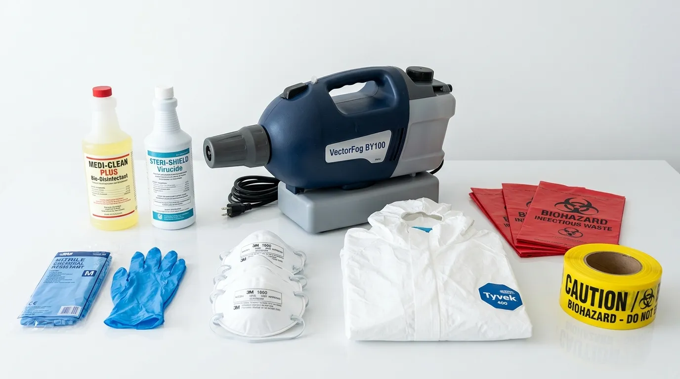 Professional biohazard remediation crew working in Pinehurst